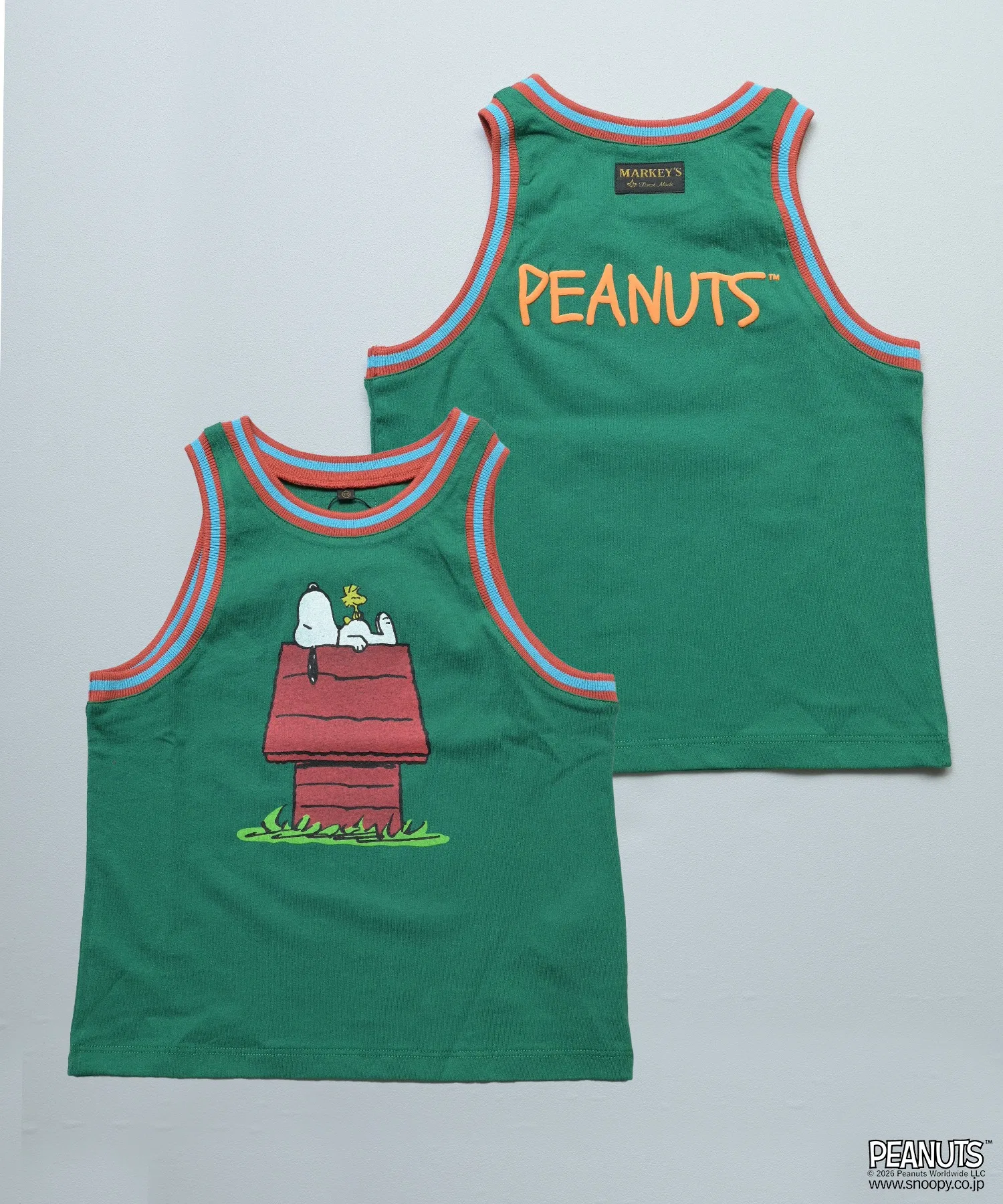 【PEANUTS】Майка с изображением Снупи и Лайн в рубчик — фото 3