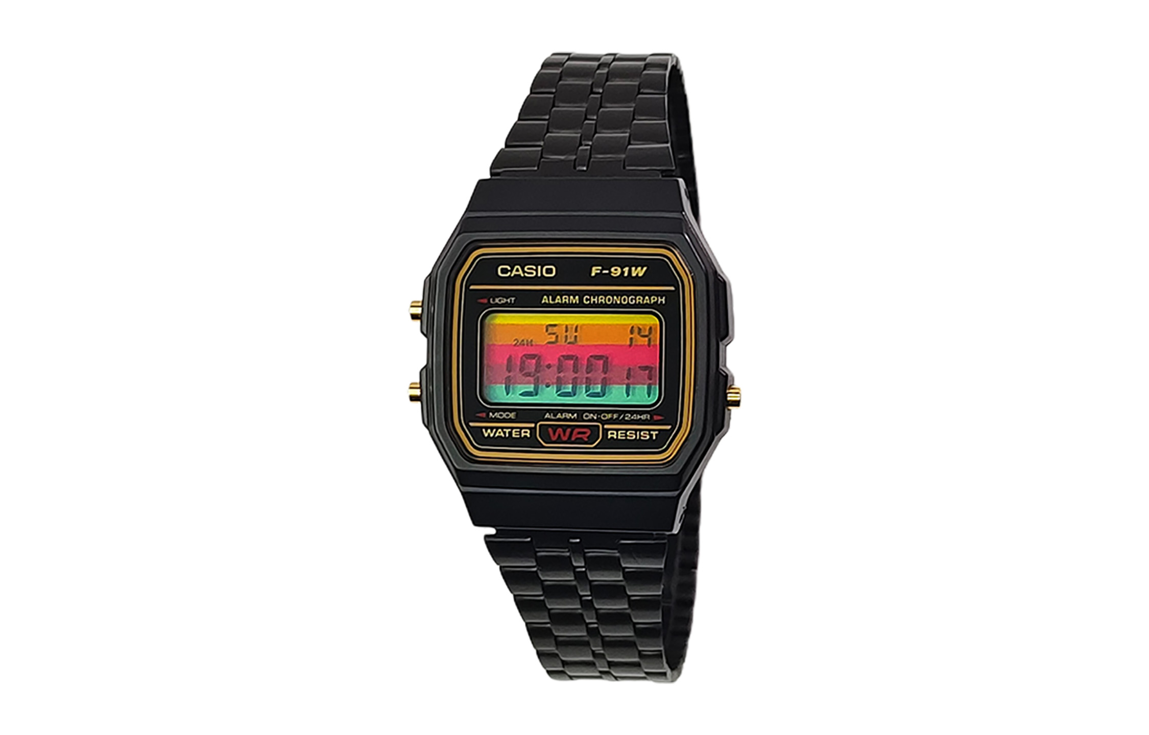 

CASIO Мужские часы Retrofit Series с кварцевым механизмом, стальной браслет, черный циферблат