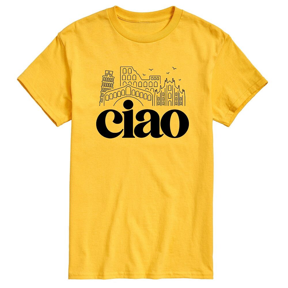 

Мужская футболка с рисунком Ciao Italy Landmarks Licensed Character, желтый