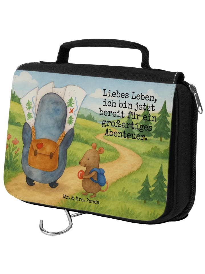 

Mr. & Mrs. Panda Косметичка с рисунком пингвина и мыши в стиле туристической косметички... белого цвета