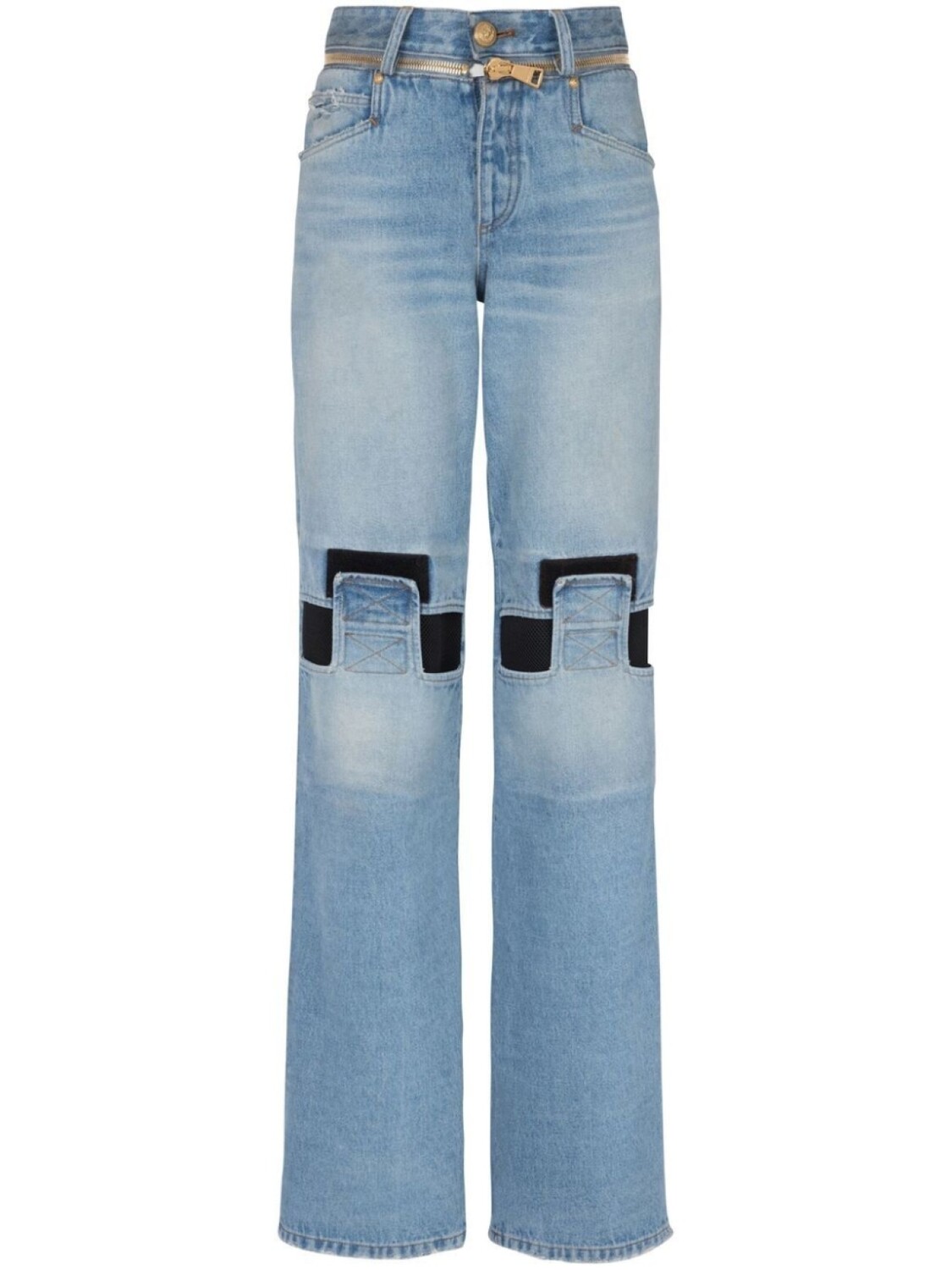 

Balmain low-rise straight jeans, синий