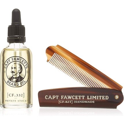 

Масло для бороды Captain Fawcett и складная карманная расческа для бороды, подарочный набор