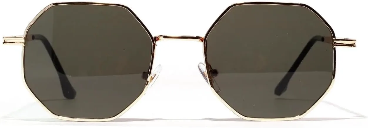 

Роскошные круглые солнцезащитные очки для женщин и мужчин. Модный винтажный стиль, стимпанк, маленькая оправа, защита от УФ-излучения UV400 generic, Gold Dark Green