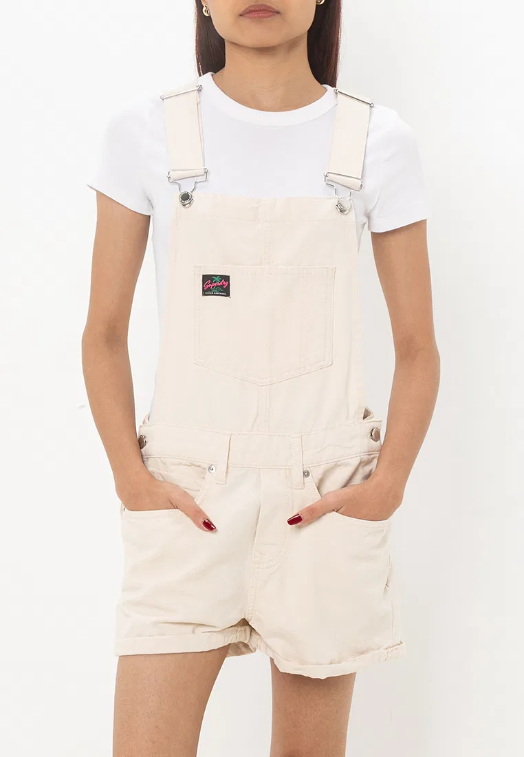 Комбинезон, джинсовый, Vintage Canvas Short Dungaree Superdry, овсяный