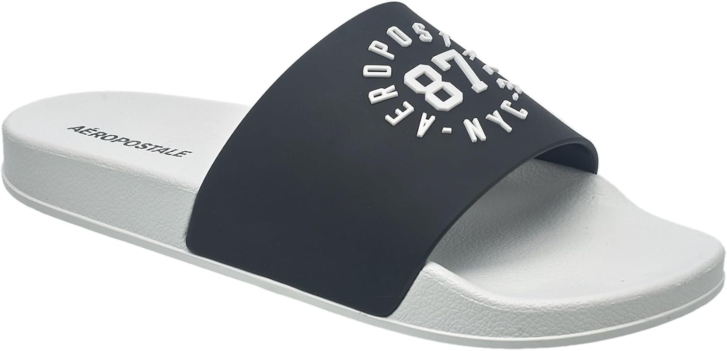 

Мужские сланцы AEROPOSTALE - удобная обувь на каждый день для бассейна, пляжа и повседневной носки, белый/черный