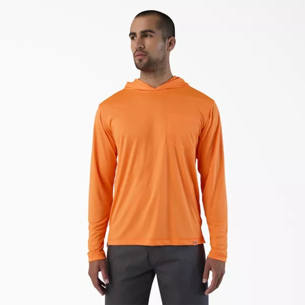 

Мужская легкая рубашка с капюшоном от солнца Dickies, цвет neon orange