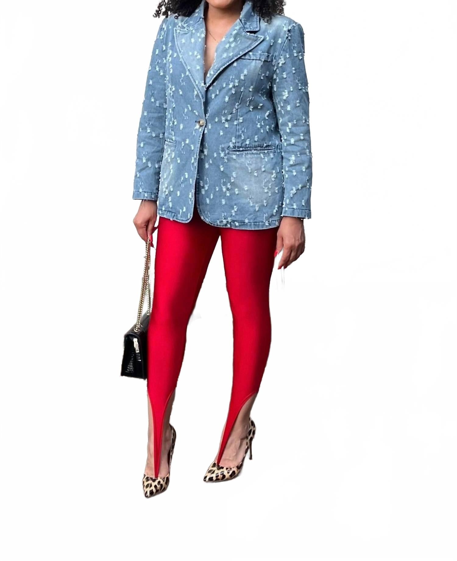 

Джинсовый блейзер в средней потертости EAM, Medium Wash