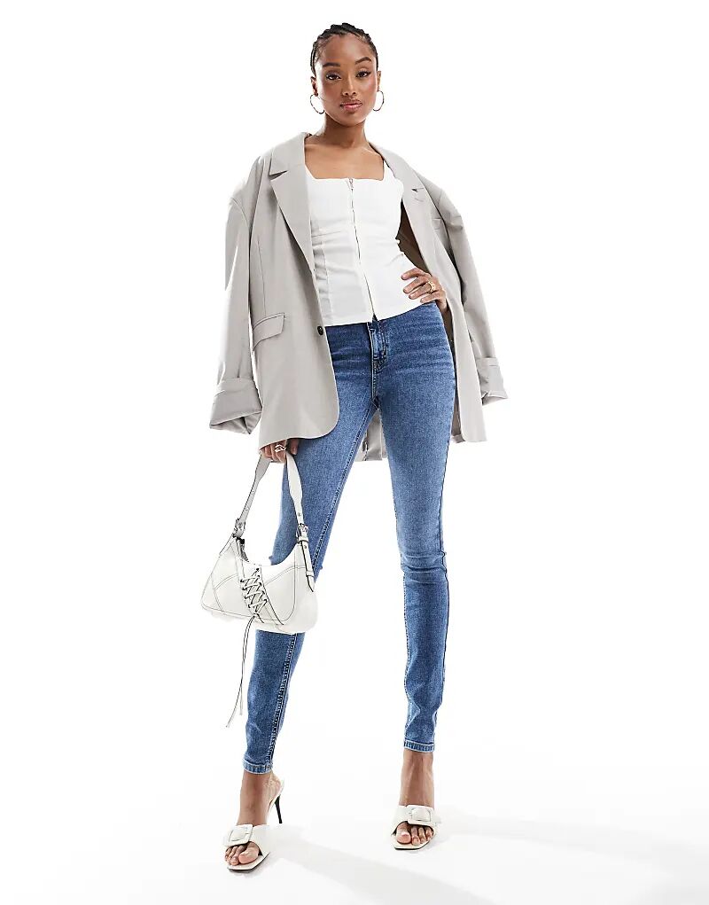 

Узкие джинсы ASOS DESIGN Tall средне-синего цвета Asos Tall