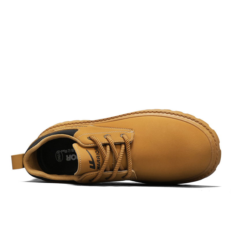 WARRIOR Повседневные кожаные туфли мужские Earth Yellow Black — фото 4