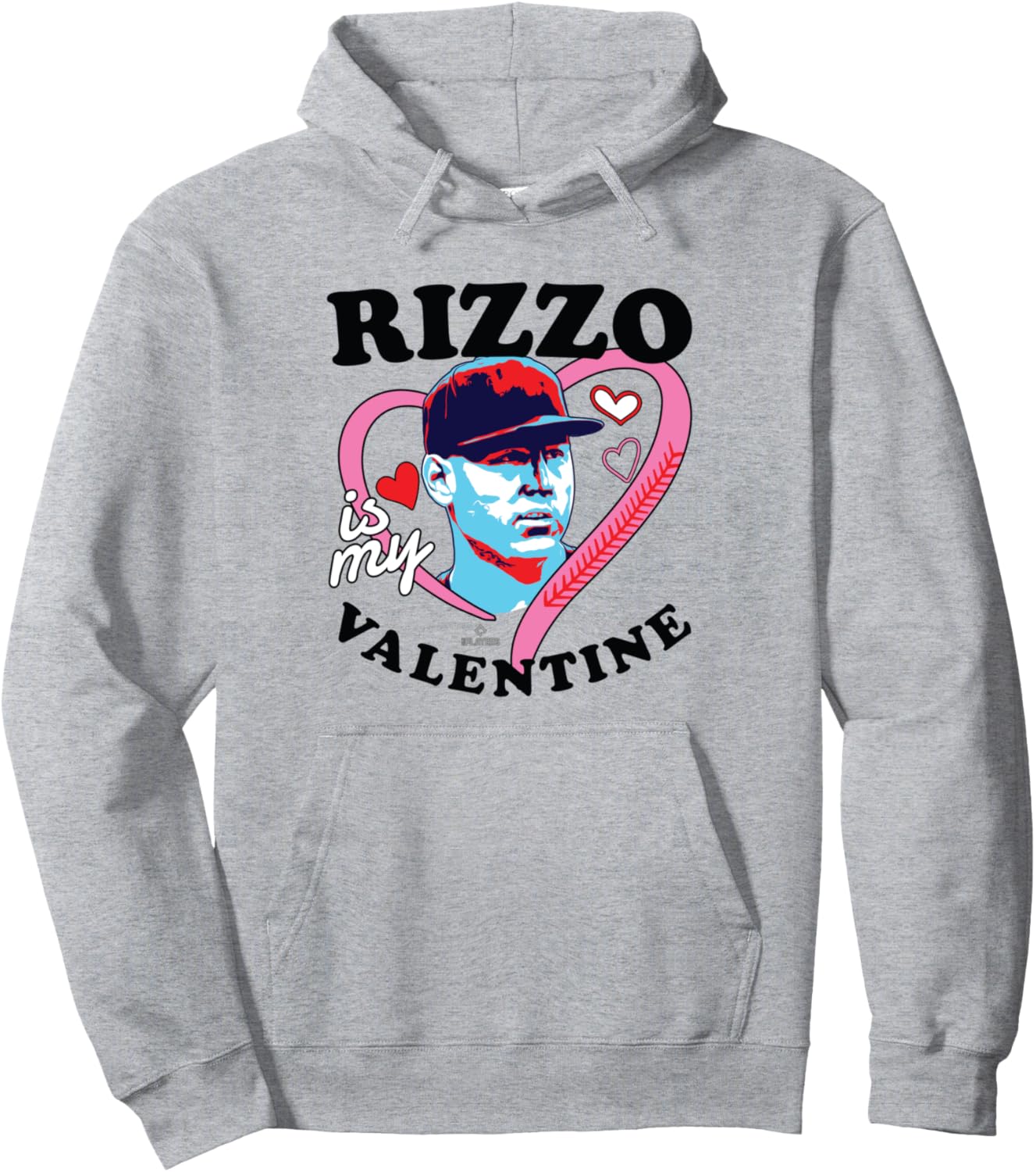 

Худи Anthony Rizzo Is My Valentine New York Baseball MLBPA Ryno Sports, серый