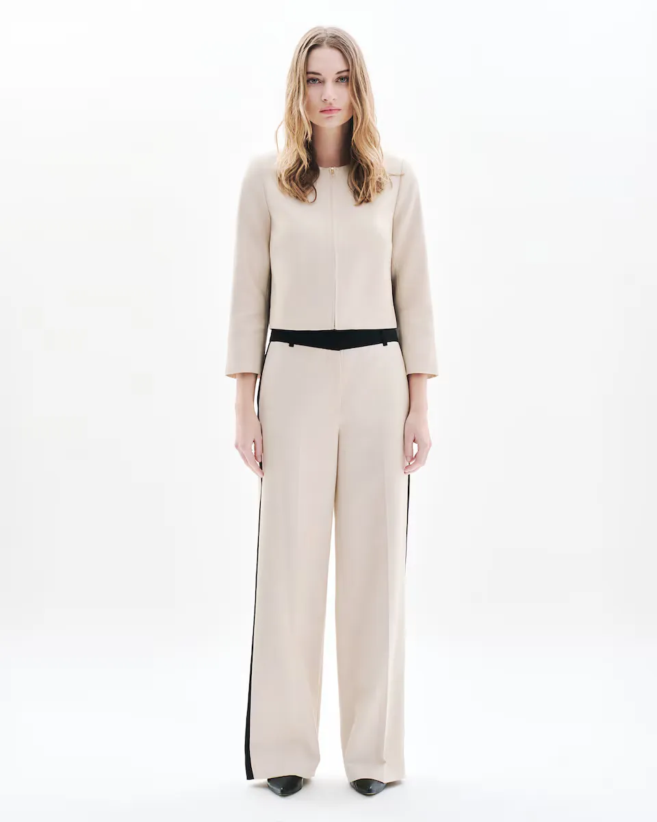 

Женские брюки палаццо с контрастными деталями Caroll, бежевый