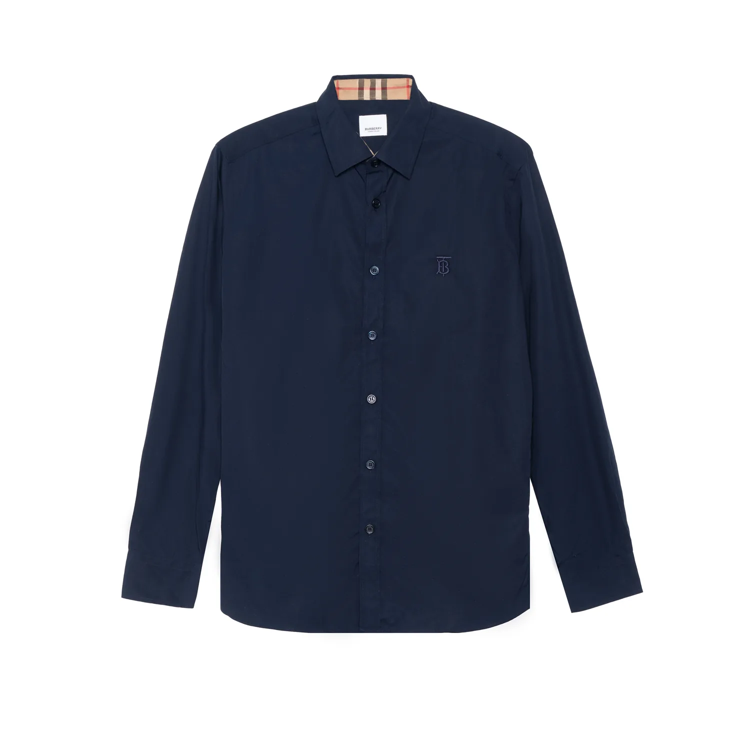 Рубашка Burberry slim-fit с монограммой, темно-синий — фото 4