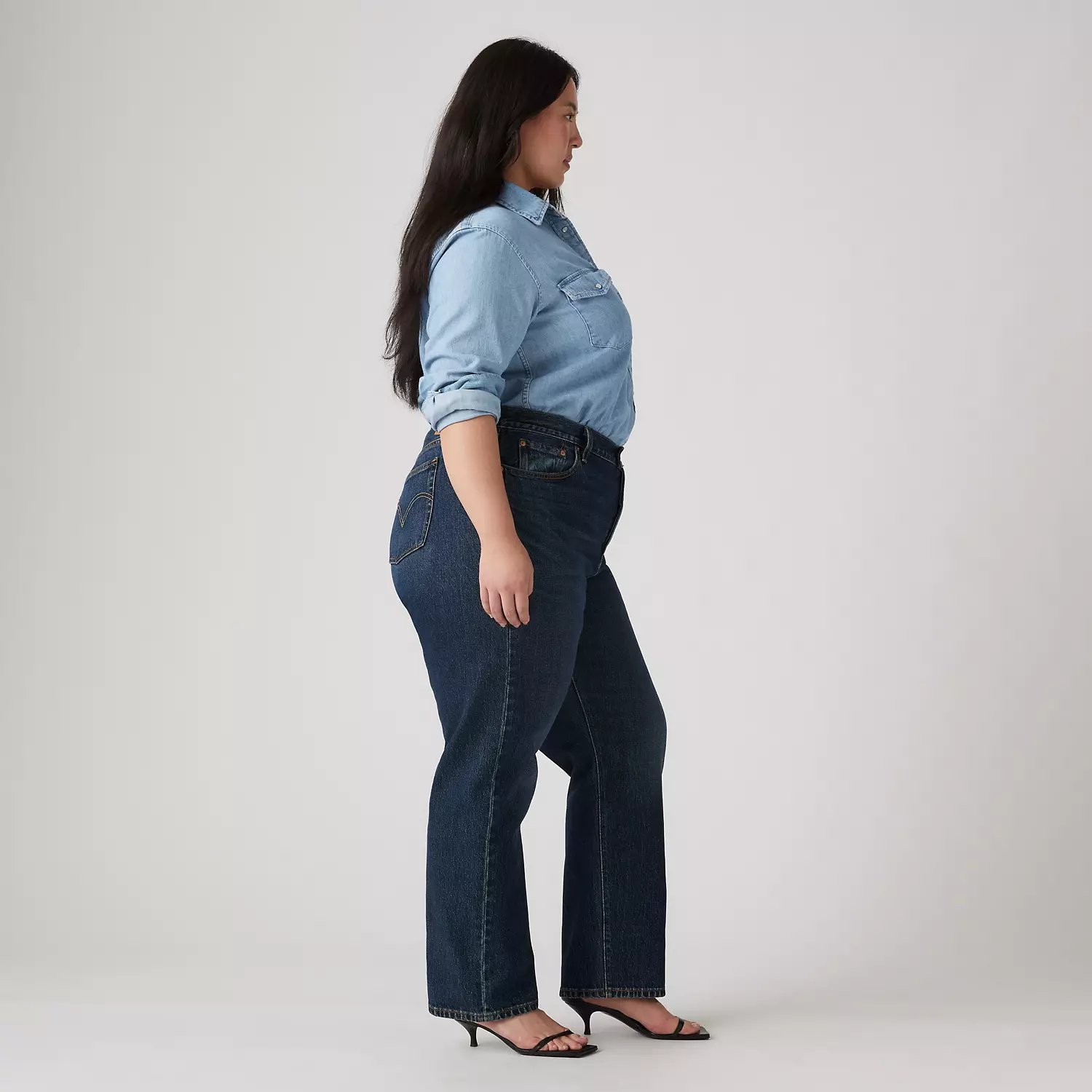 501 Оригинальные женские джинсы (большие размеры) Levi's, цвет Same Intent Plus - Dark Wash — фото 4