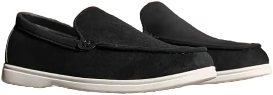 

Мужские слипоны HCHCTRY из хлопкового канваса, обувь для вождения с мягкой подошвой, дышащей подкладкой и низким каблуком, закругленным носком, для бизнесменов, черный