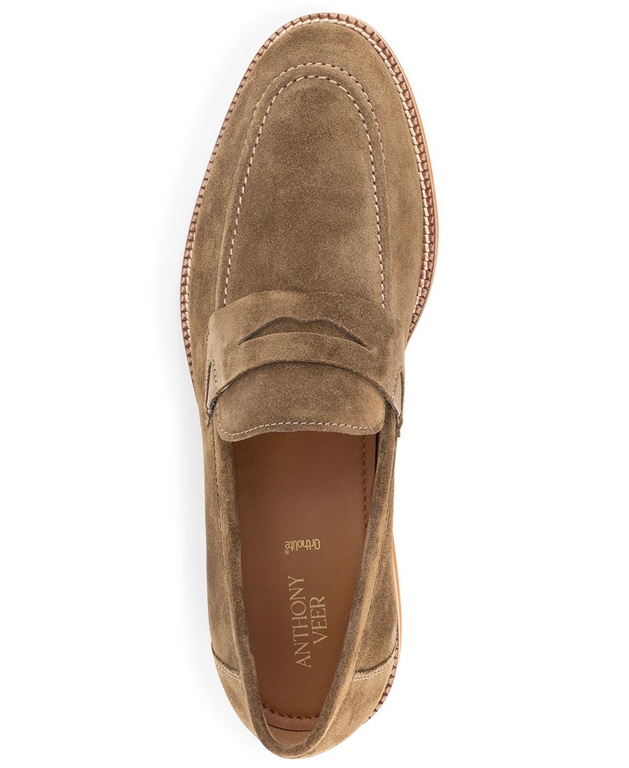 Мужские лоферы Brighton Penny без шнурков Anthony Veer, Brown suede — фото 4