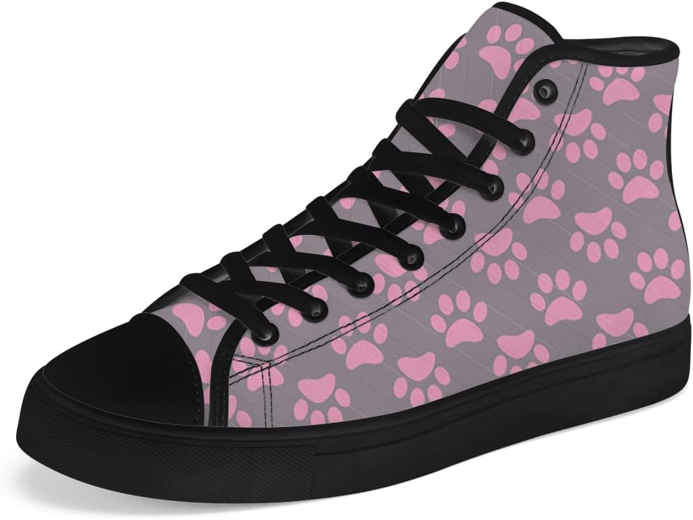

Кеды с высоким берцем Paw, высокие кроссовки на шнуровке, повседневная обувь, подарки для мужчин и женщин Chebing, серый