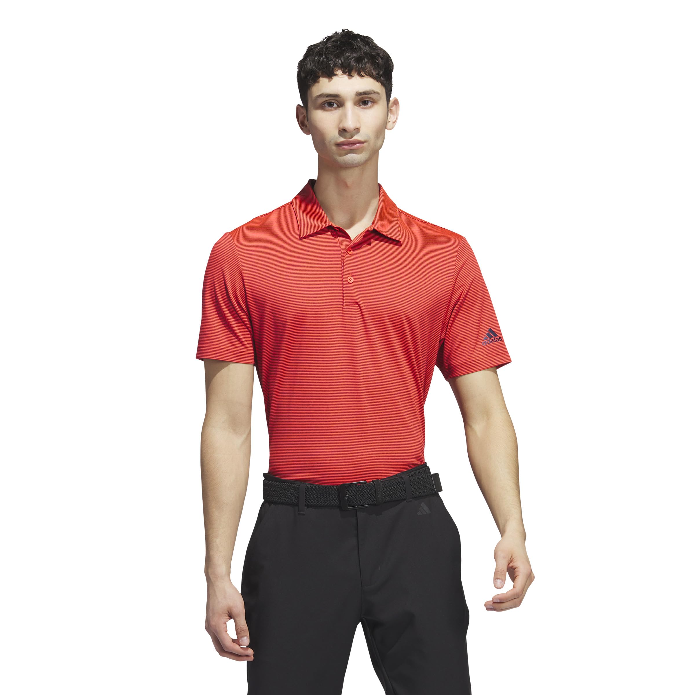 

Поло adidas Golf Ottoman Stripe Polo Shirt, цвет Bright Red