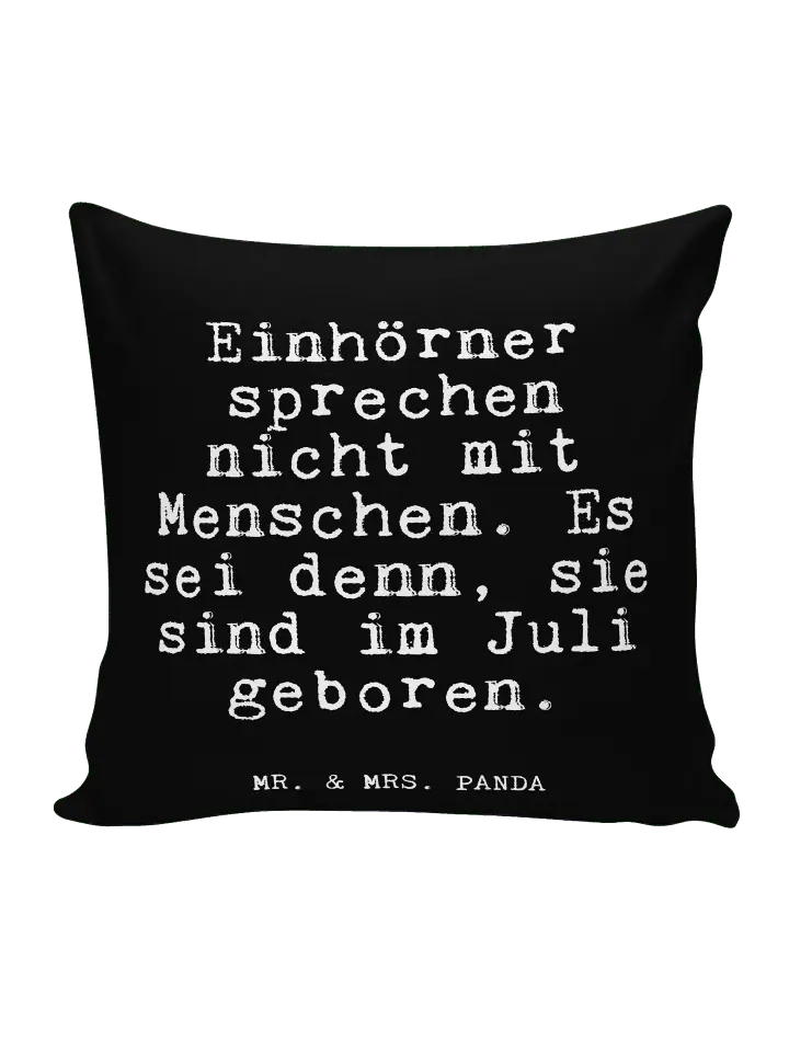 

Подушка Mr & Mrs Panda 40x40 Einhörner sprechen nicht, черный