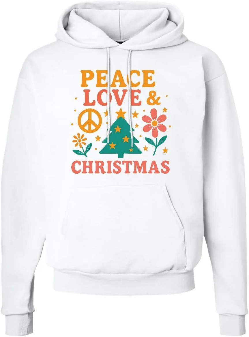 

Толстовка с капюшоном Inktastic Peace Love & Christmas Tree Holiday Design