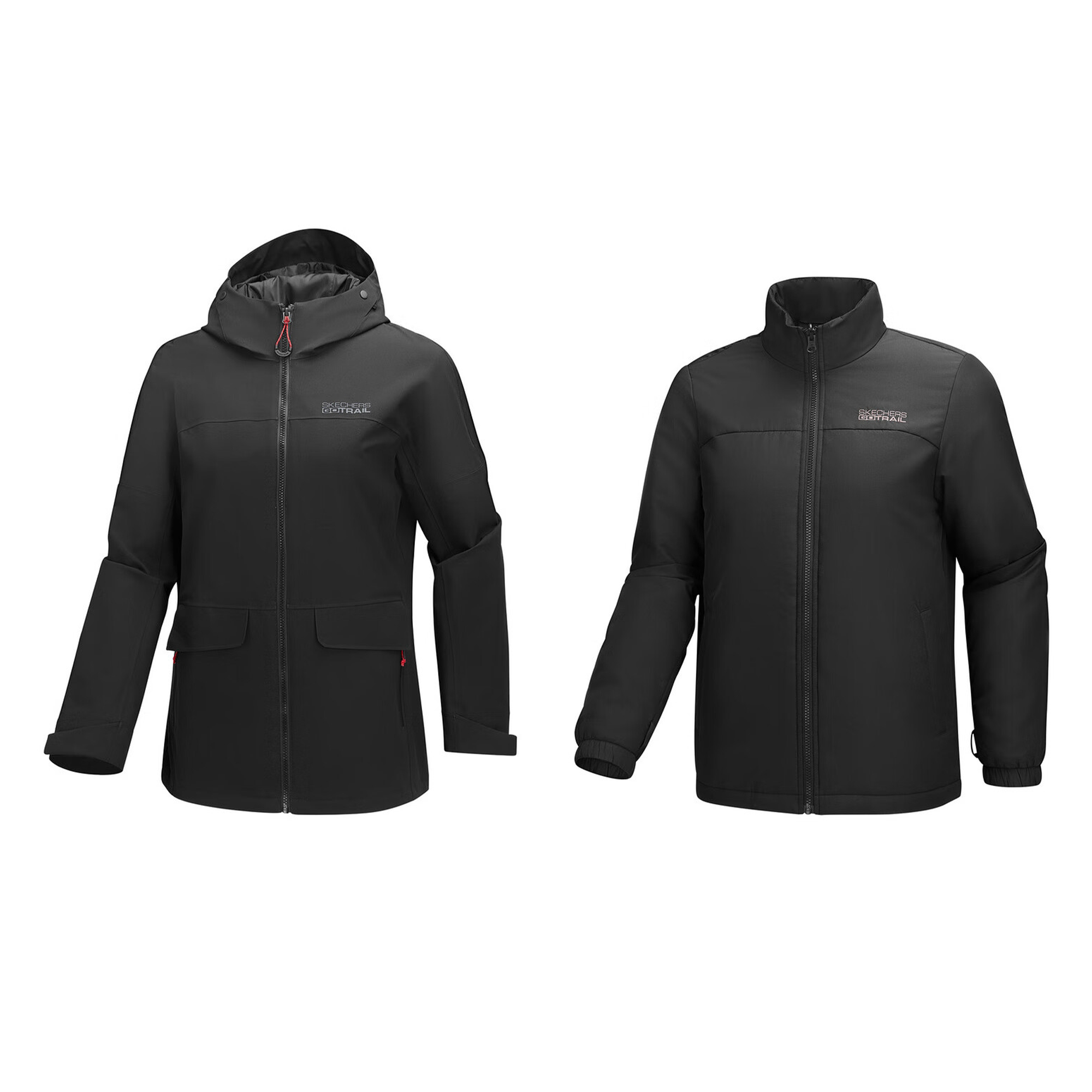 

Горная и дикая серия ветровка куртка women's Skechers, Carbon черный-0018