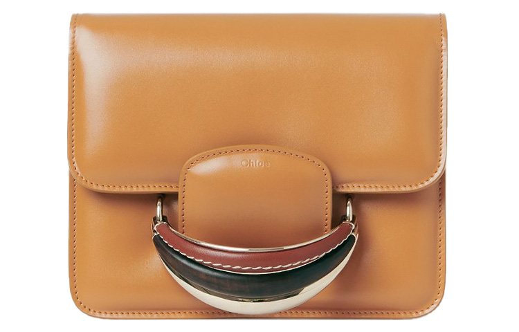 

Chloé Сумка через плечо мини из телячьей кожи женская осенняя коричневая