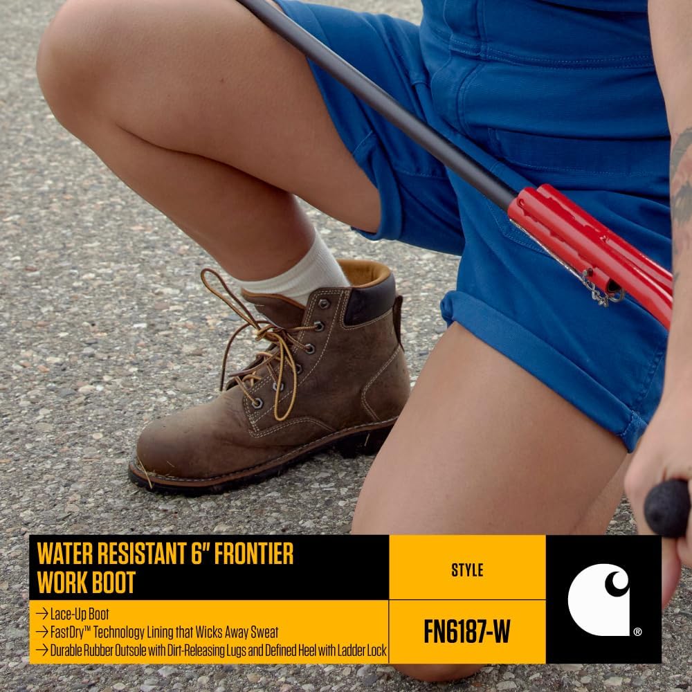 Женские водонепроницаемые ботинки Carhartt Frontier высотой 6 дюймов - прочный кожаный мягкий носок с амортизирующей стелькой, легкой промежуточной подошвой и нескользящей подошвой для повседневного комфорта, Dark Brown — фото 4