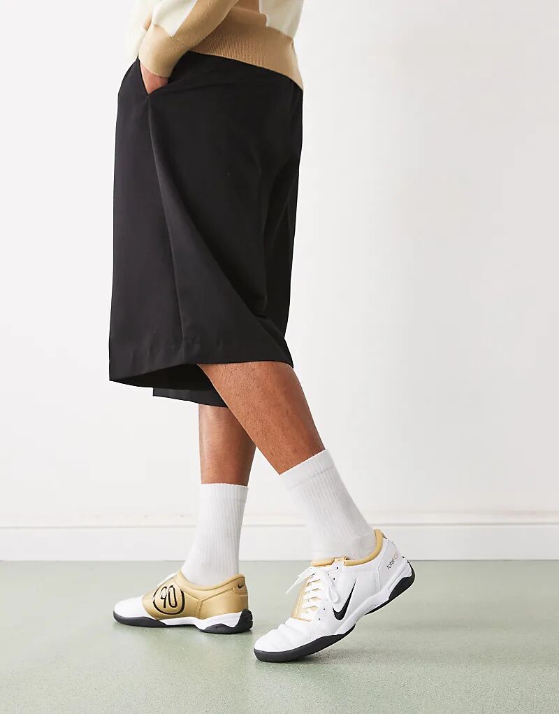 Кроссовки Nike T90 белого и металлического золота — фото 3