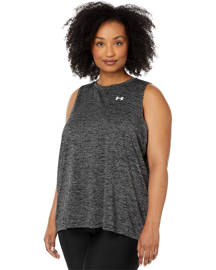 

Топ Under Armour Plus Size Tech Tank Twist, черный/белый