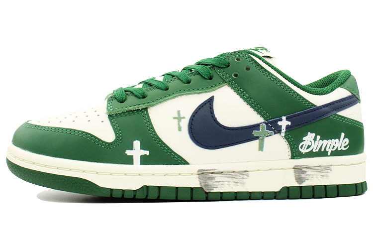 

Кроссовки Nike Dunk Skateboard Shoes Women's Low-Top Green White, зеленый