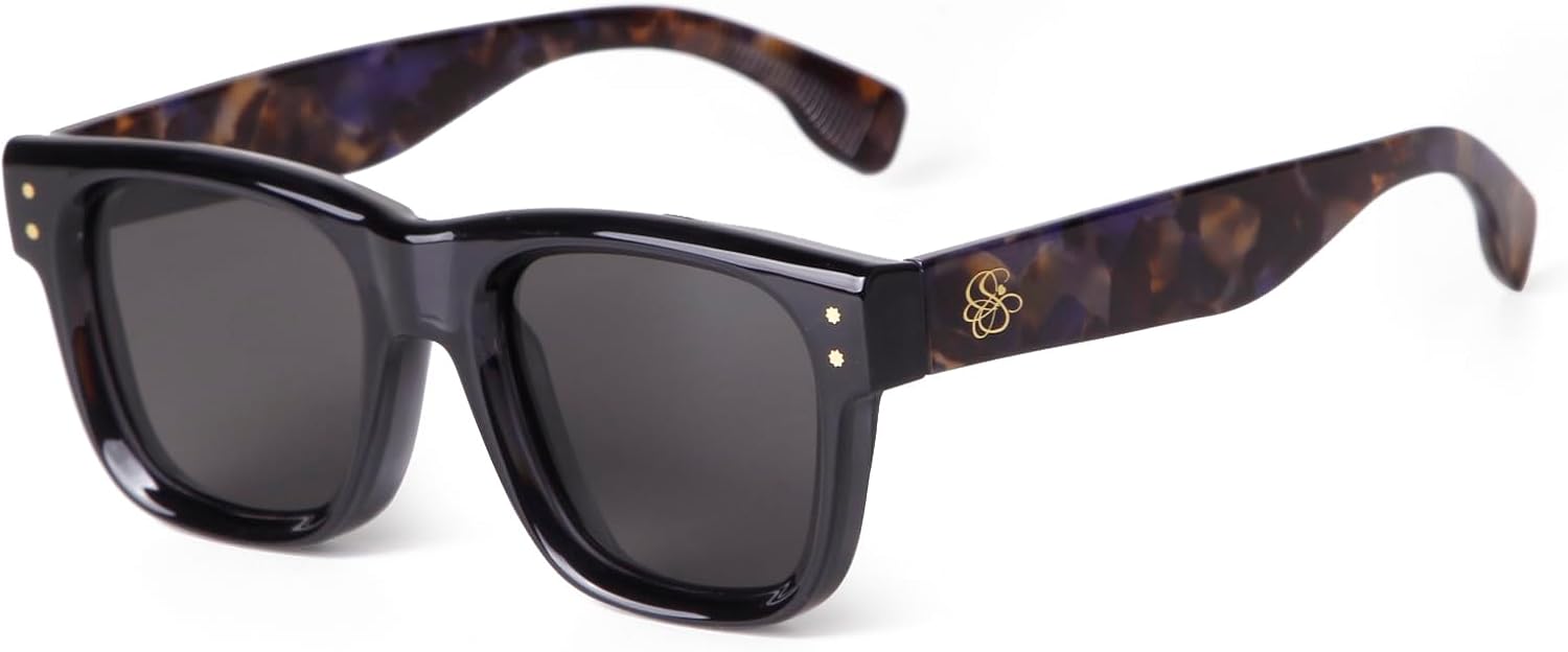 

Винтажные квадратные массивные солнцезащитные очки VIA LEECA для женщин и мужчин, ретро классические солнцезащитные очки в дизайнерском стиле, Clear Dark Grey Tortoiseshell Frame Grey Lens