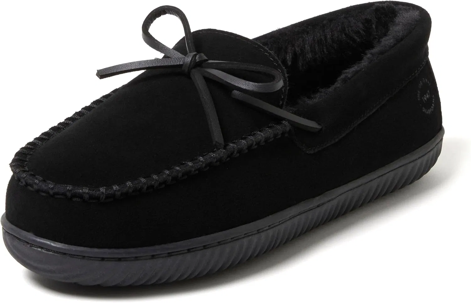 Тапочки из замши с мокасинами Dearfoams, черный