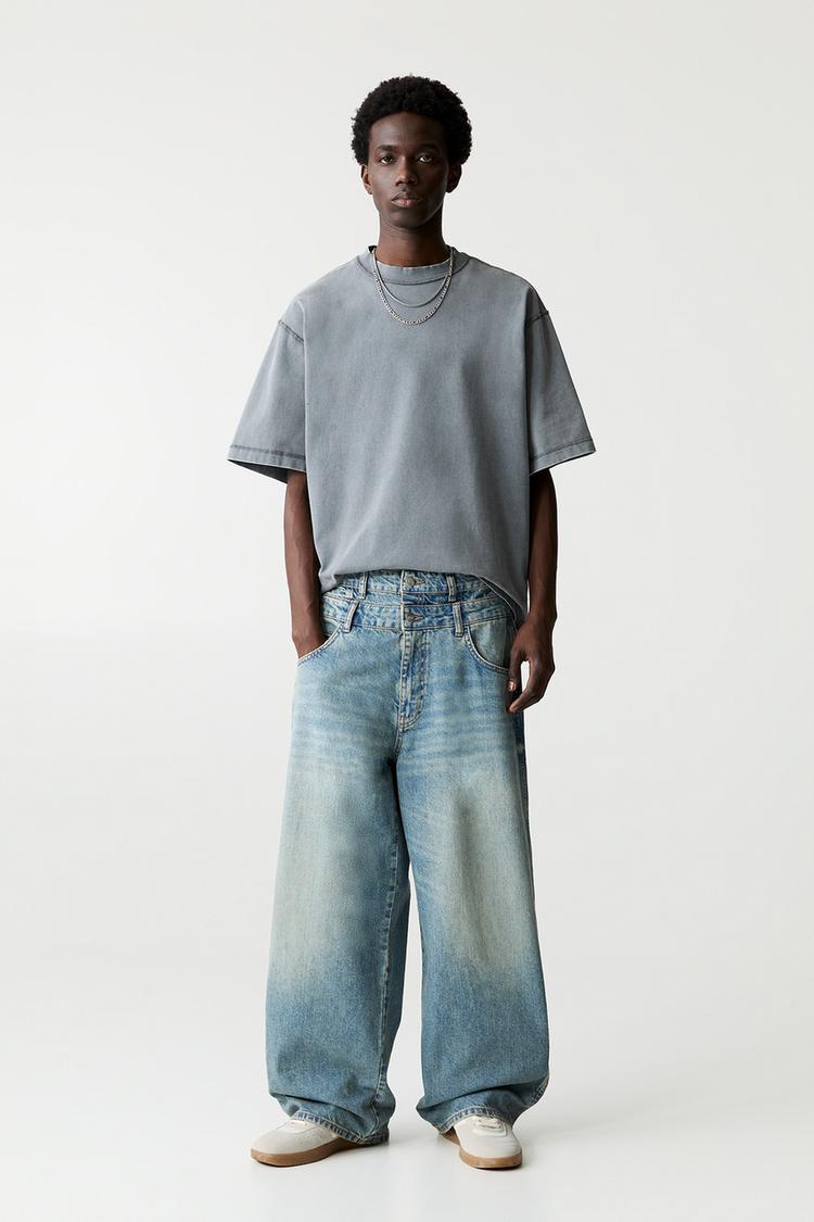

Джинсы-Скейтеры с двойной талией Pull And Bear, индиго