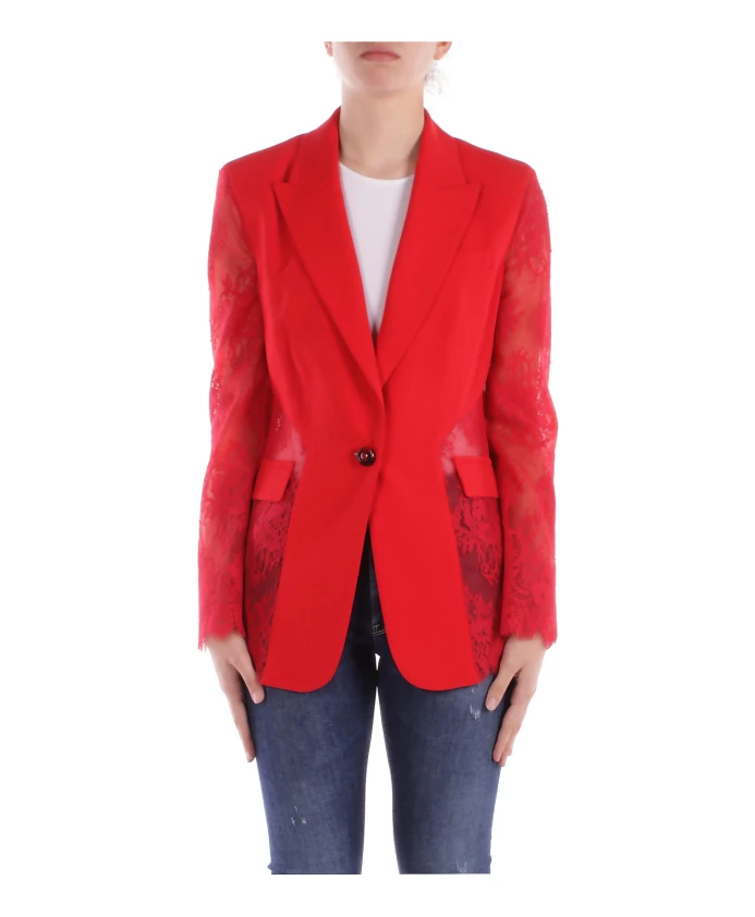 

Красная куртка с кружевными деталями Pinko, красный