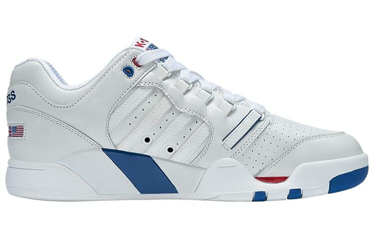 Скейтбординговые туфли мужские низкие белые/синие/красные Kswiss — фото 2