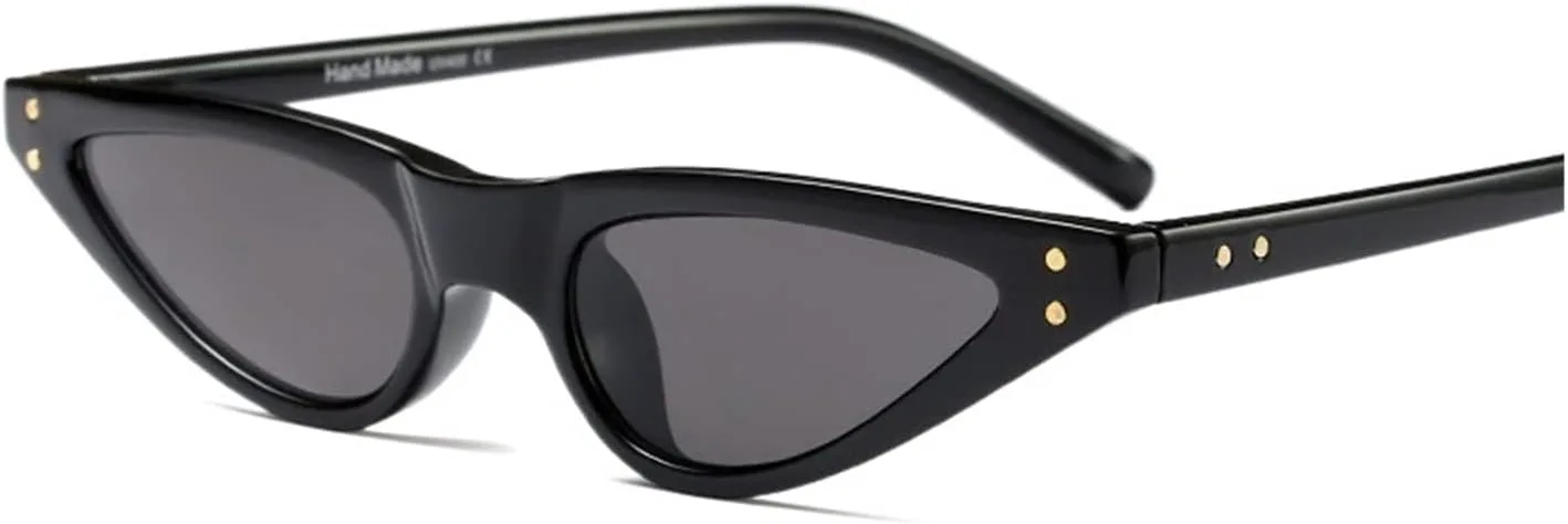 

Маленькие женские солнцезащитные очки «кошачий глаз» в стиле ретро, ​​черные с красными линзами, модные солнцезащитные очки для женщин QXAGYUMB, Black Frame Pink