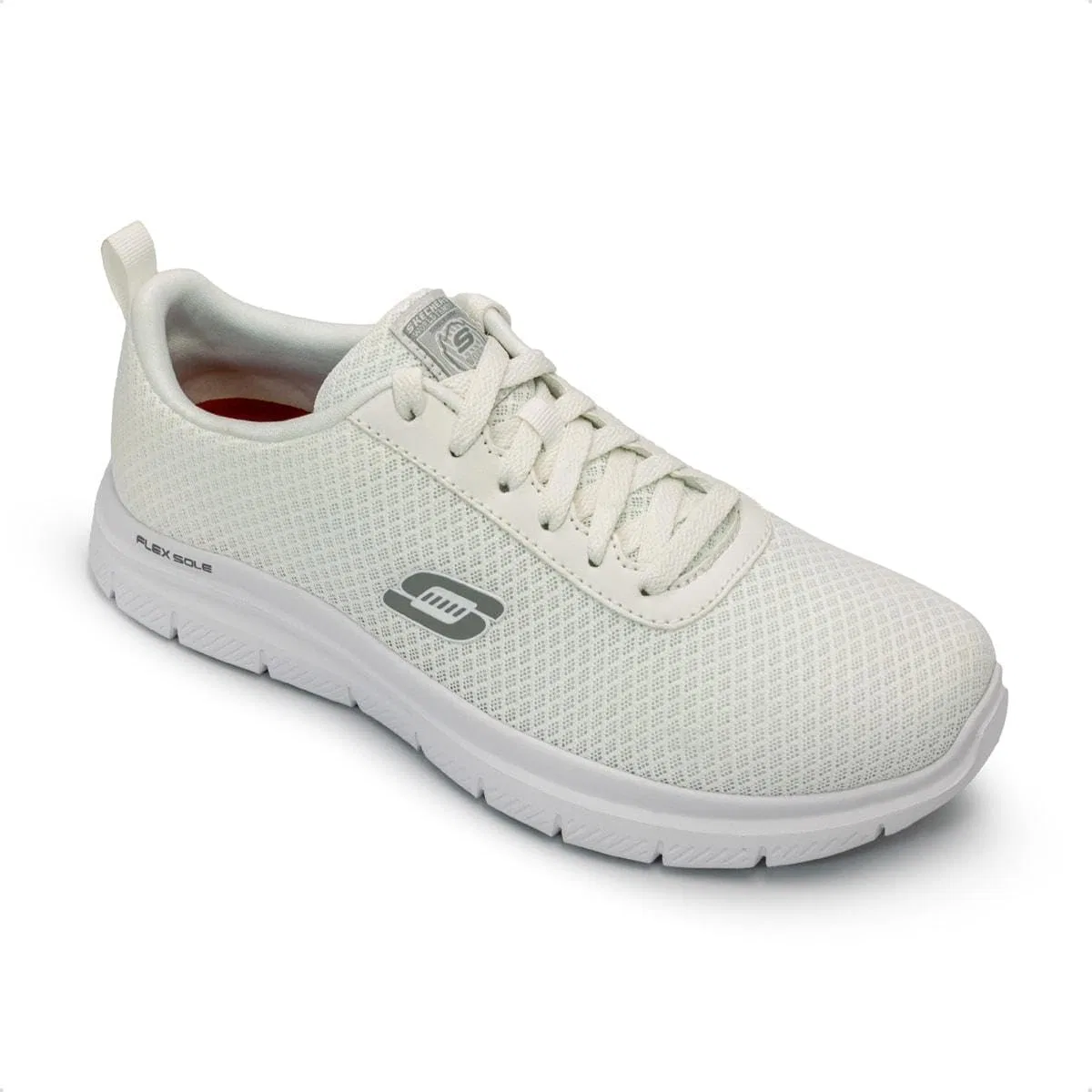 Мужские кроссовки Skechers Flex Advantage Sr Bendon, White Mesh Water And Stain Repellent Treatmen — фото 4