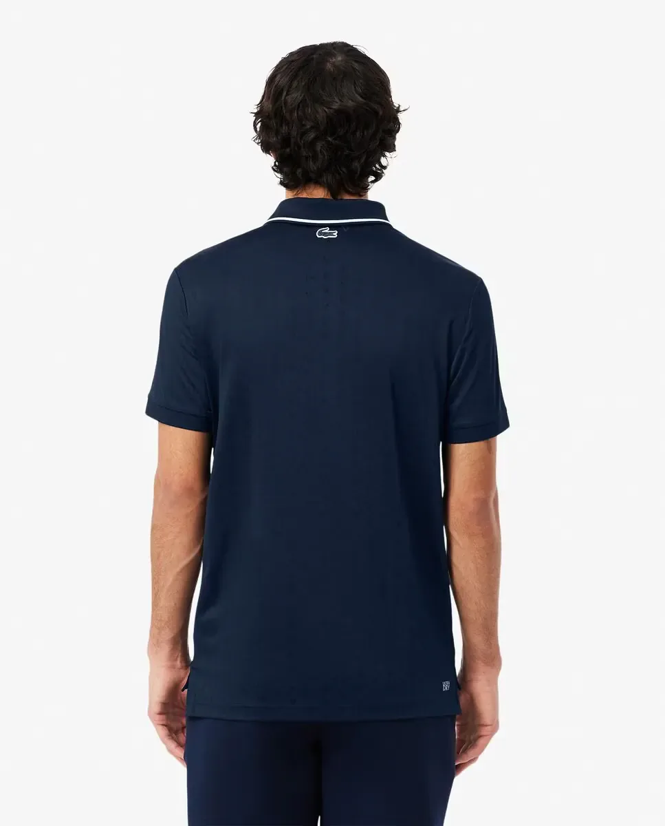 Мужское теннисное поло с короткими рукавами Ultra-Dry Heritage Lacoste, темно-синий — фото 2