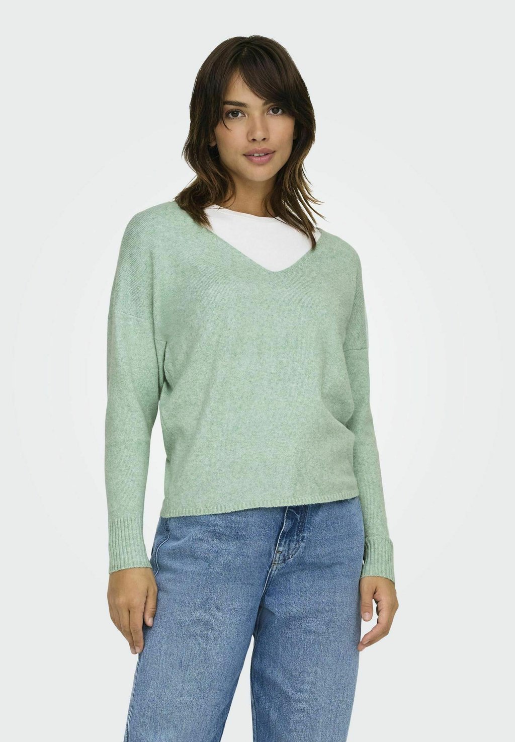 

Джемпер ONLRICA LIFE V NECK ONLY, светло-зеленый
