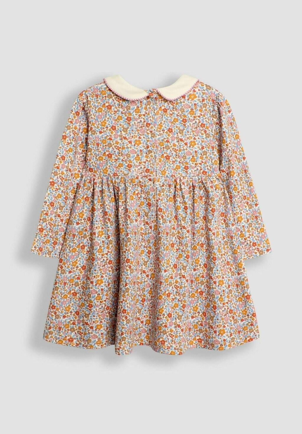

Повседневное платье AUTUMN FLORAL SMOCKED PETER PAN, REGULAR FIT JoJo Maman Bébé, желтый