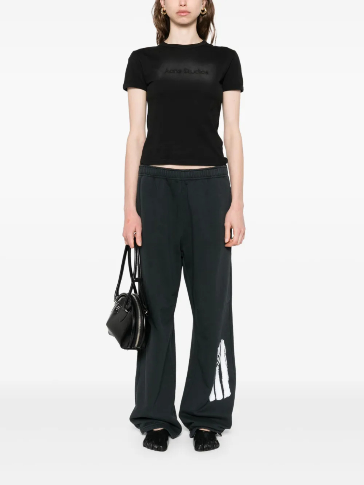 MM6 Maison Margiela спортивные брюки с узором, серый — фото 2