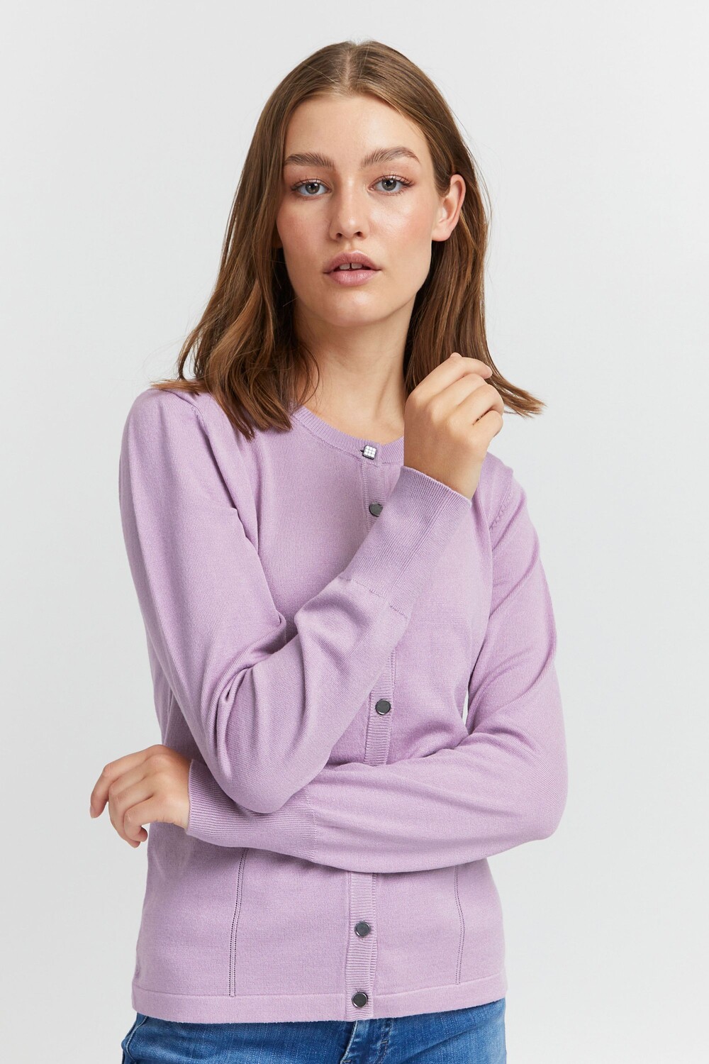 

Кардиган PULZ Jeans Strickjacke, фиолетовый