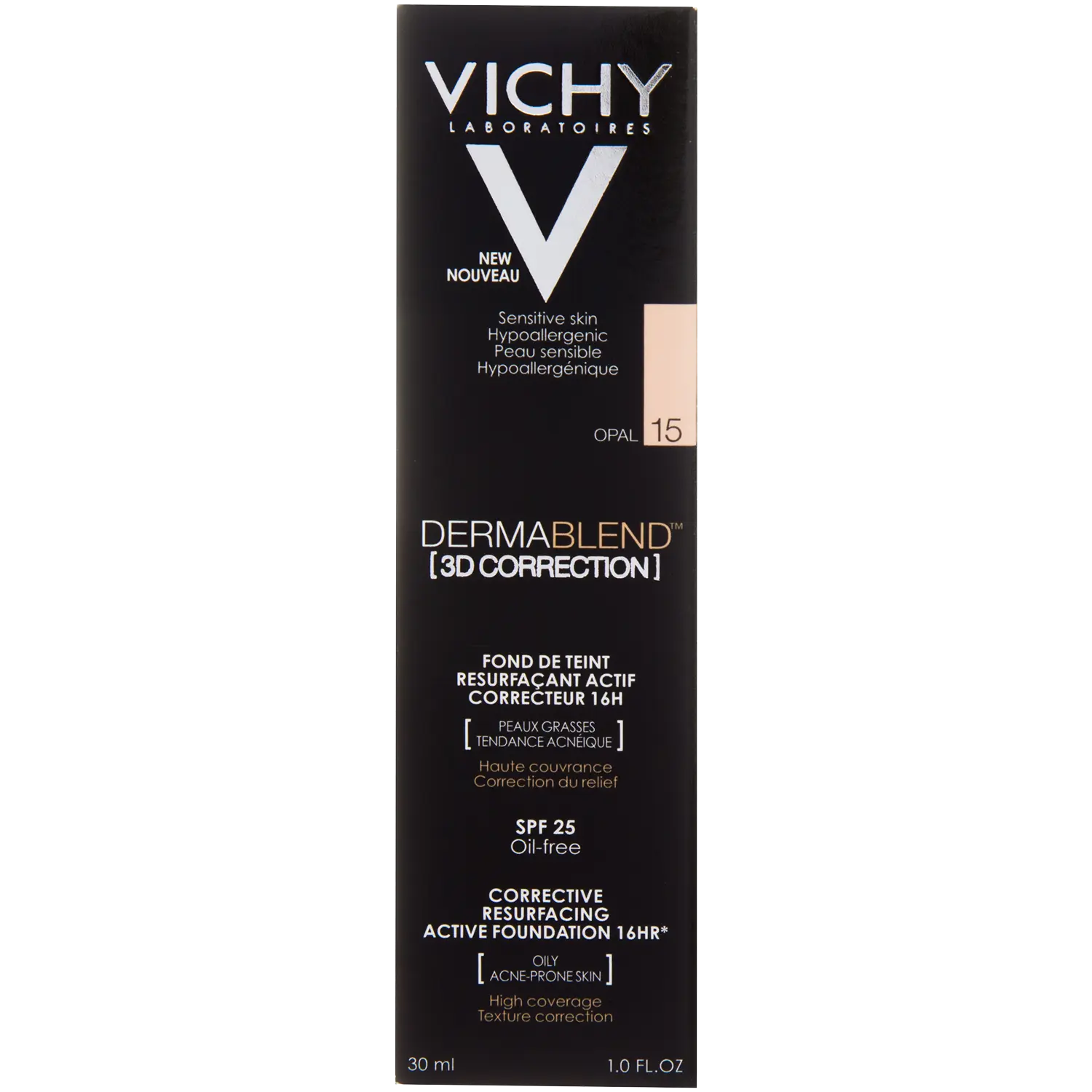 Опаловая тональная основа для разглаживания поверхности кожи 15 Vichy Dermablend, 30 мл — фото 2