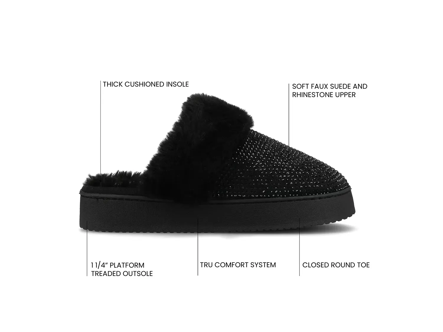 Emmber Clog Slipper Journee, Black — фото 3
