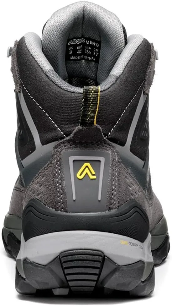 Мужские туристические ботинки ASOLO ACADIA MID GTX на шнуровке до щиколотки с водоотталкивающим верхом из замши и нейлона, дышащей подкладкой, графитовый/черный — фото 2