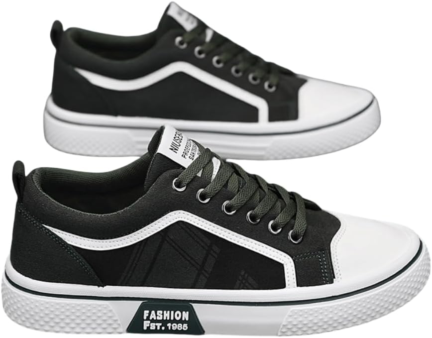 

Мужские низкие кеды из хлопка - легкая дышащая ткань, прочная подошва из ПВХ, шнуровка, подходят для повседневной носки, прогулок на свежем воздухе и походов Hhhchpm, зеленый