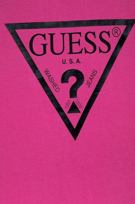 Хлопковая футболка для детей Guess, фиолетовый — фото 3