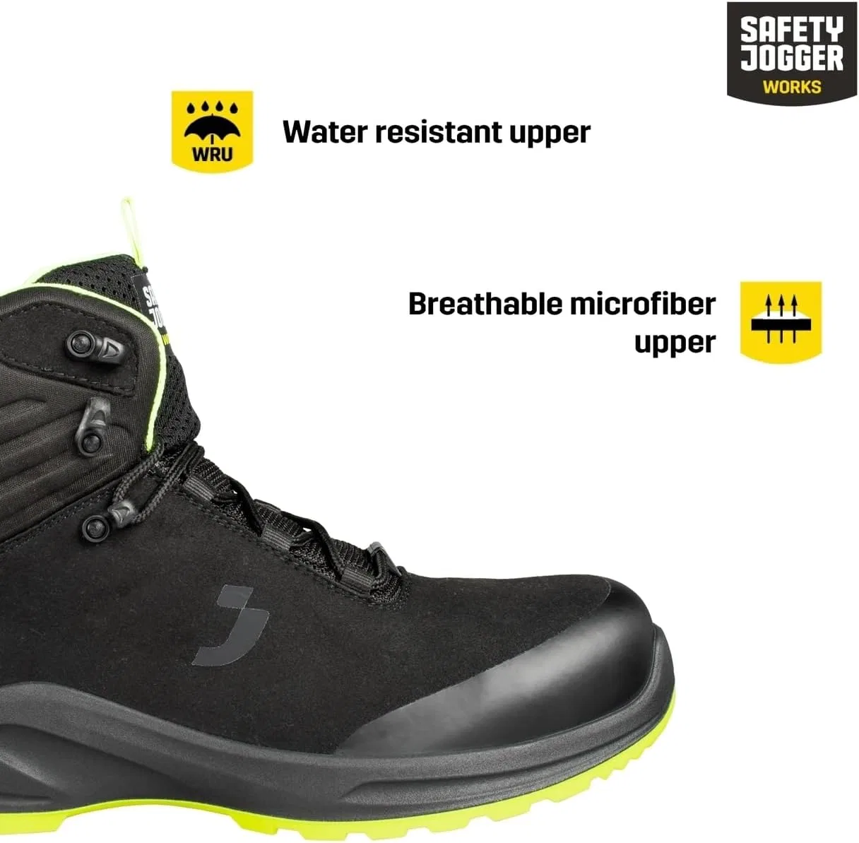Защитные кроссовки SAFETY JOGGER MODULO S3S Mid - водонепроницаемые, дышащие рабочие кроссовки с нескользящим носком, защитой от проникновения и без металлических вставок, для мужчин и женщин, Black — фото 2