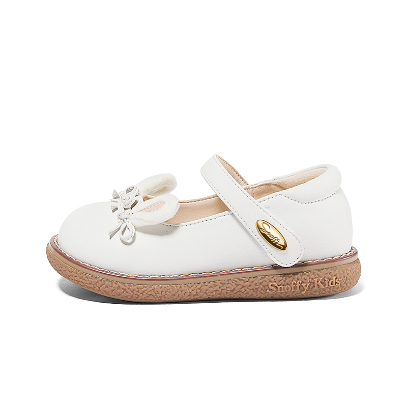 

Противоскользящие износостойкие кожаные туфли для детей Snoffy, белый