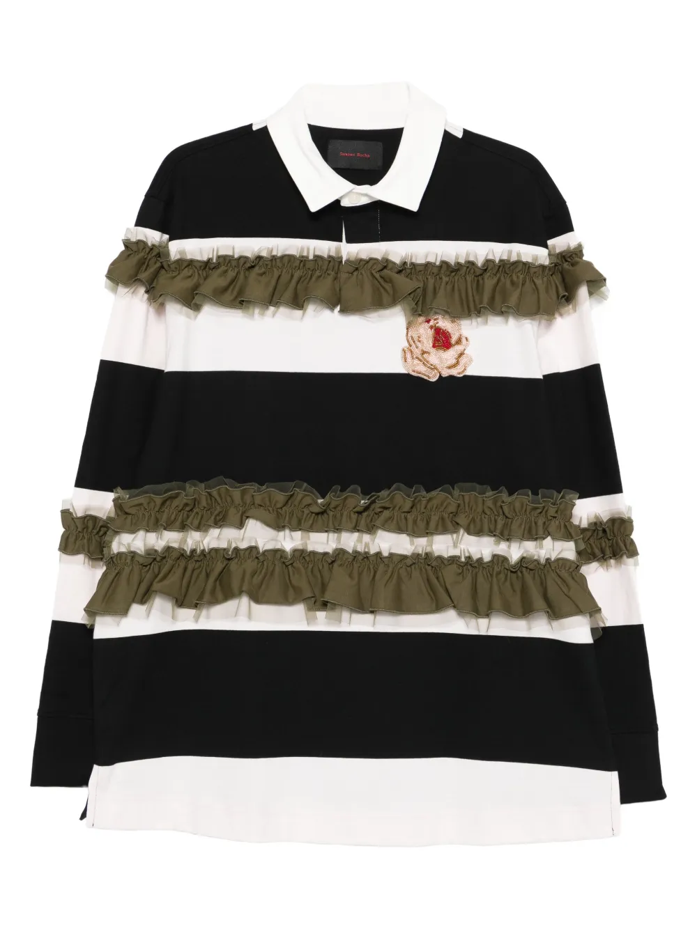 

Рубашка-поло с оборками Simone Rocha, черный