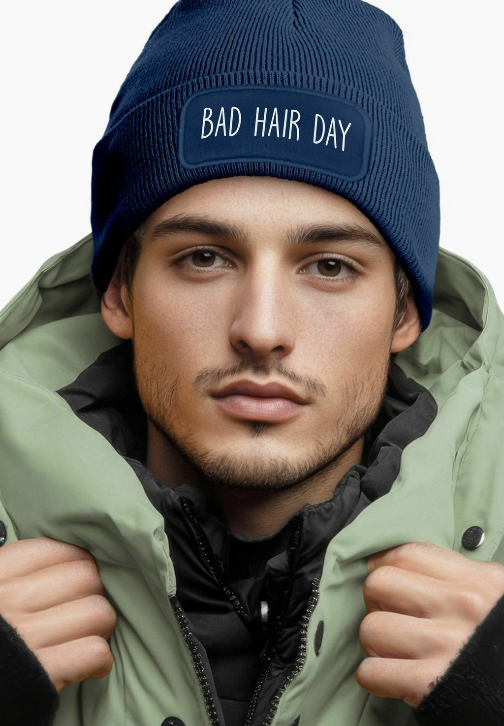 

Шапка MIT PATCH SPRUCH STATEMENT LUSTIG MoonWorks, темно-синий